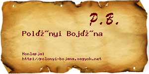 Polónyi Bojána névjegykártya